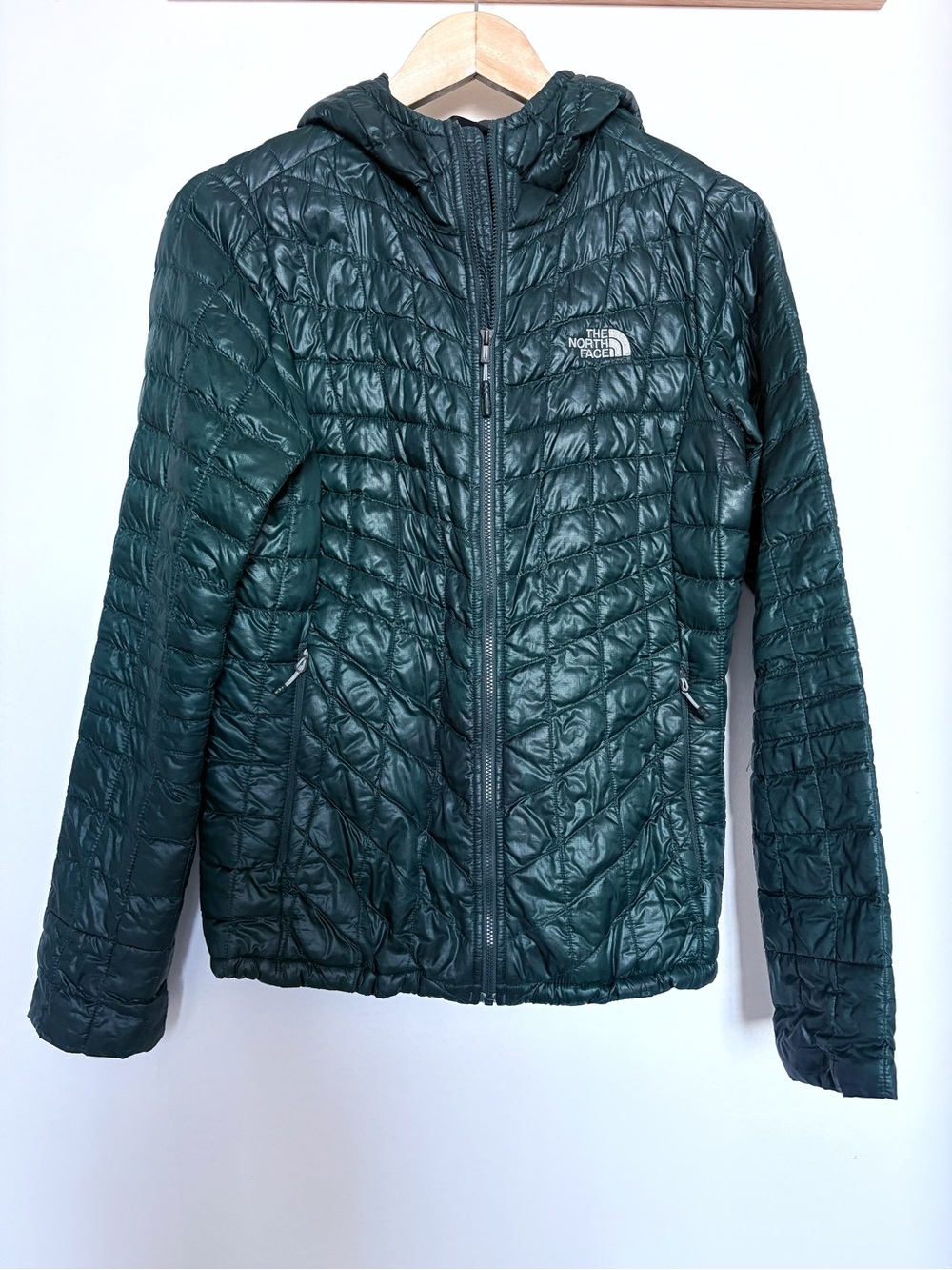 The North Face ThermoBall Hooded Jacket Forest Green (Size S) Lightweight Puffer